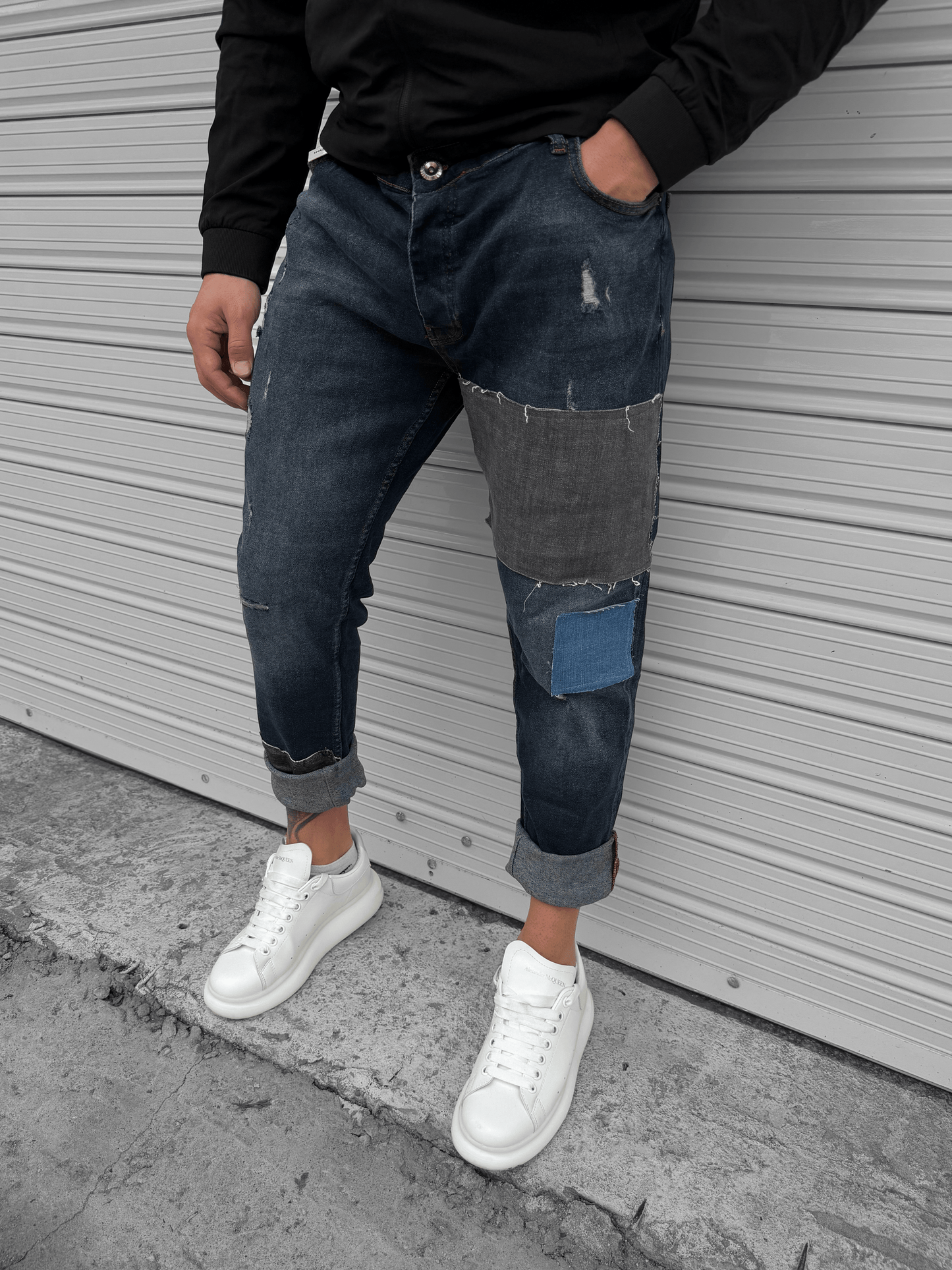 Дълги Дънки с Кръпки "𝐁𝐋𝐔𝐄 𝐏𝐀𝐓𝐂𝐇"