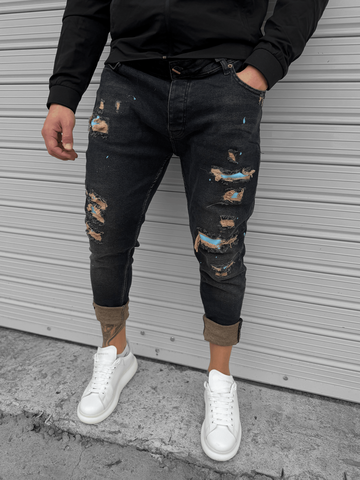 Дълги Дънки със Син Ефект "𝐀𝐑𝐌𝐘 𝐁𝐋𝐔𝐄"