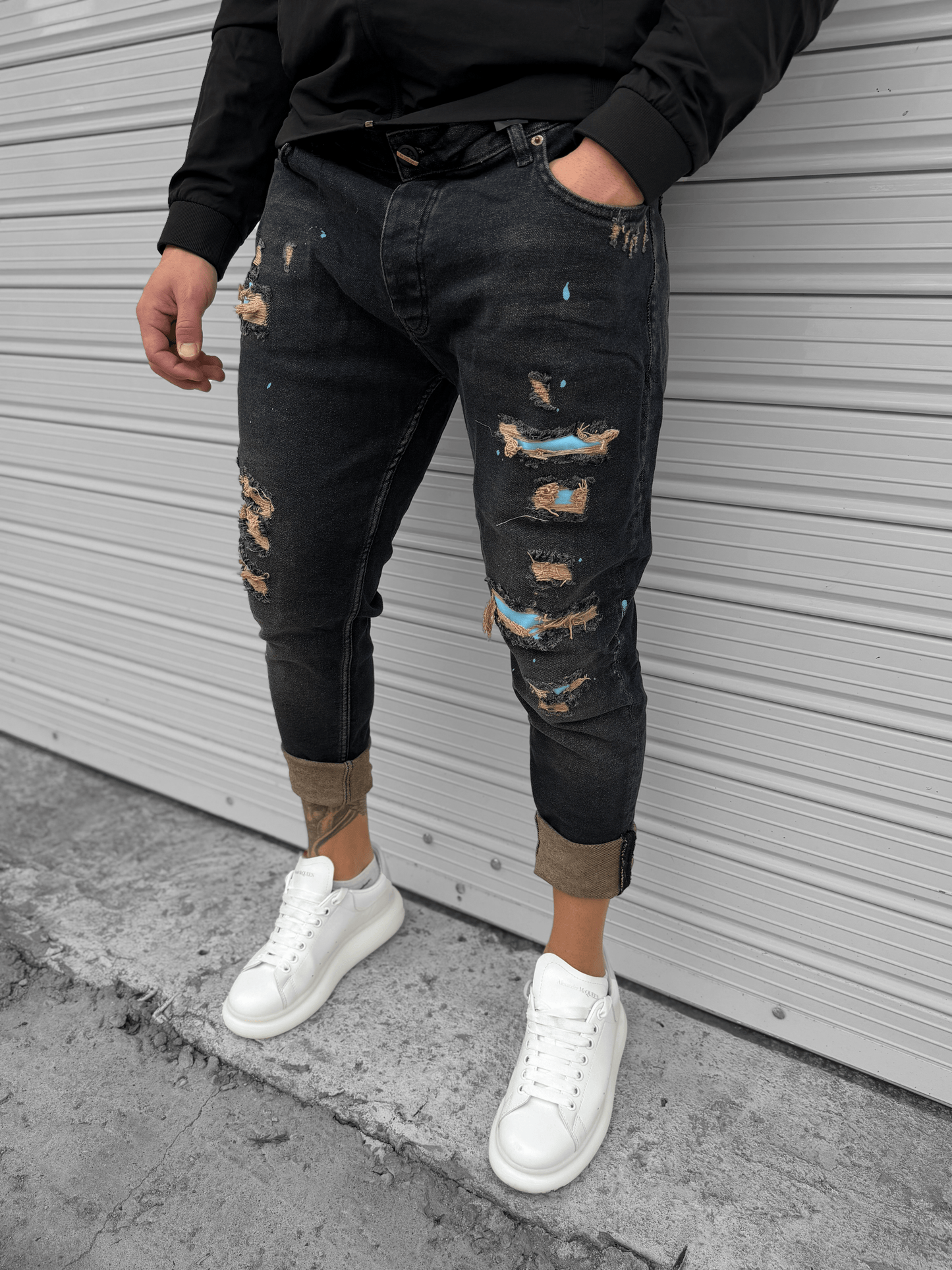 Дълги Дънки със Син Ефект "𝐀𝐑𝐌𝐘 𝐁𝐋𝐔𝐄"