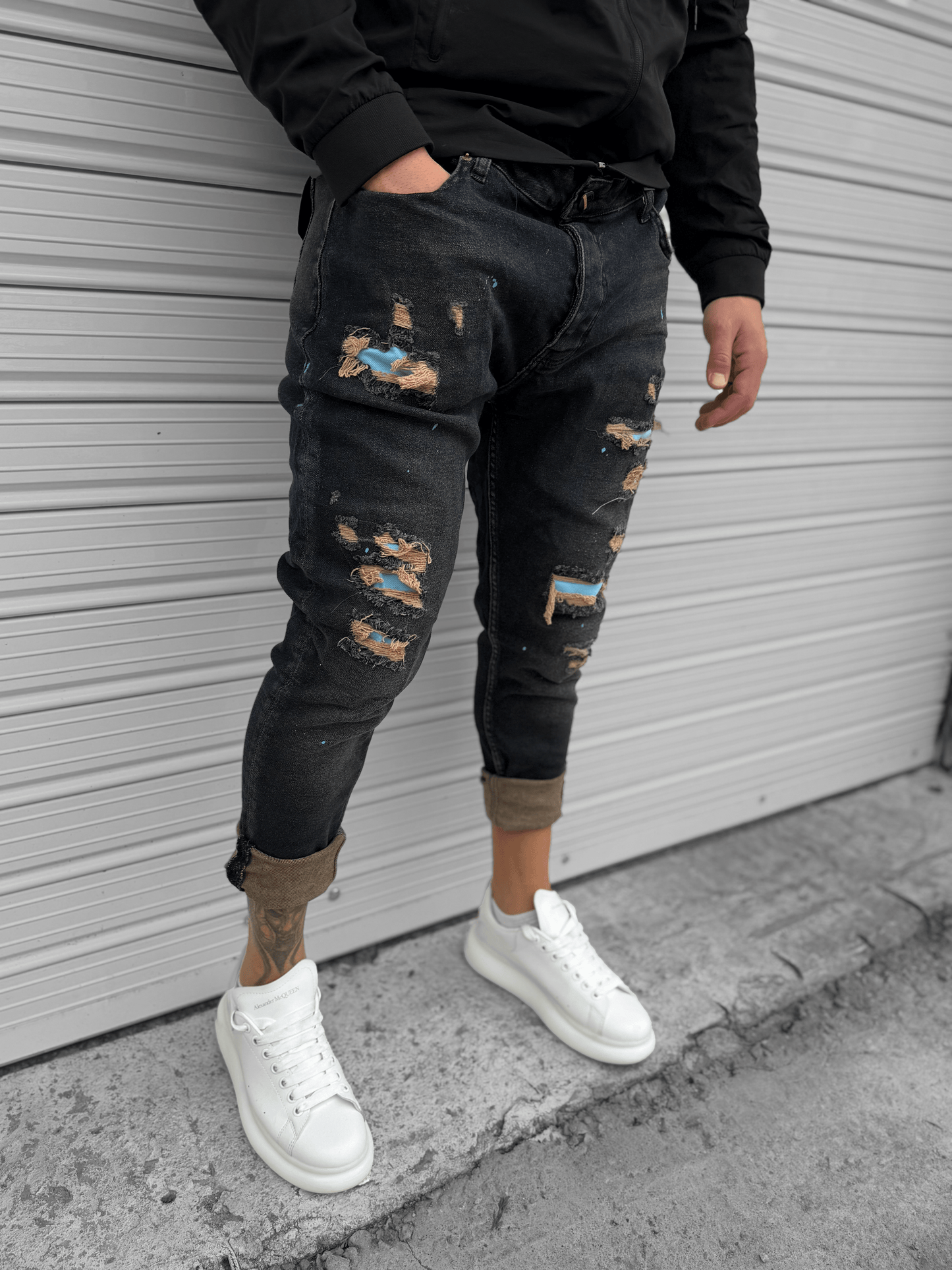 Дълги Дънки със Син Ефект "𝐀𝐑𝐌𝐘 𝐁𝐋𝐔𝐄"