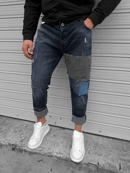 Дълги Дънки с Кръпки "𝐁𝐋𝐔𝐄 𝐏𝐀𝐓𝐂𝐇"